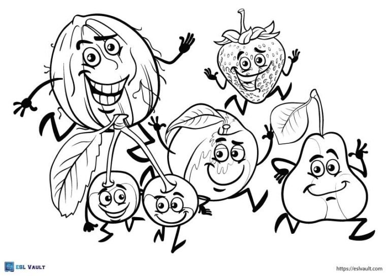 healthy food coloring pages for children