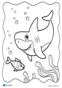 free printable cute shark coloring pages