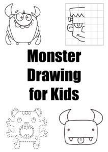 free monster drawing for kids worksheets