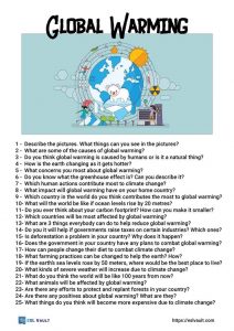 global warming conversation questions for ESL