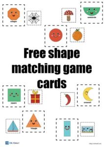 free shape matching game printable cover