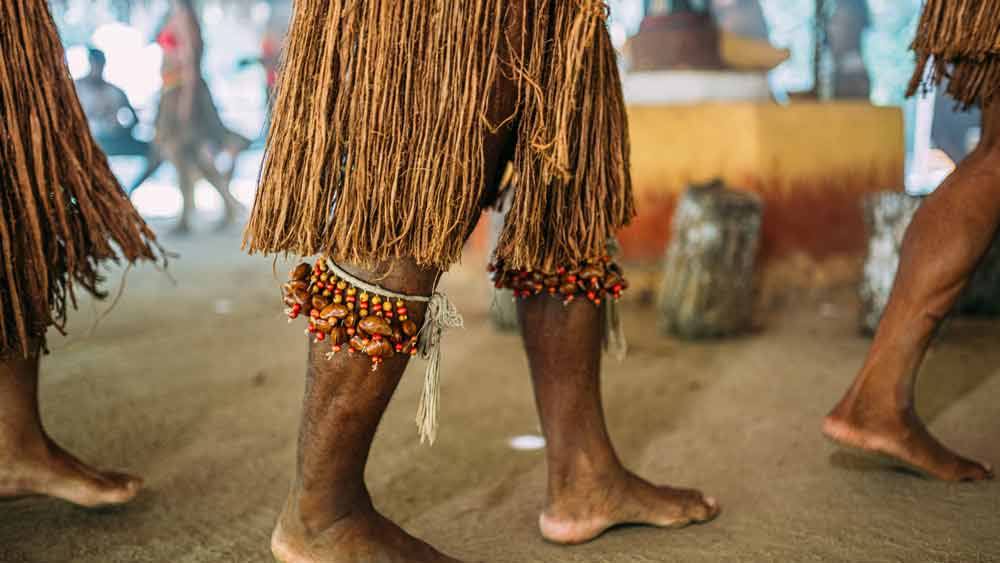 traditional clothing from an Amazon jungle tribe