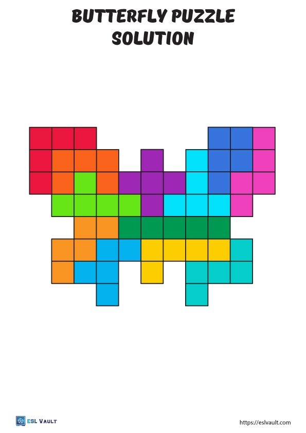 paper tetris printable puzzle butterfly solution