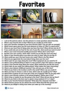 25 conversation questions about favorites