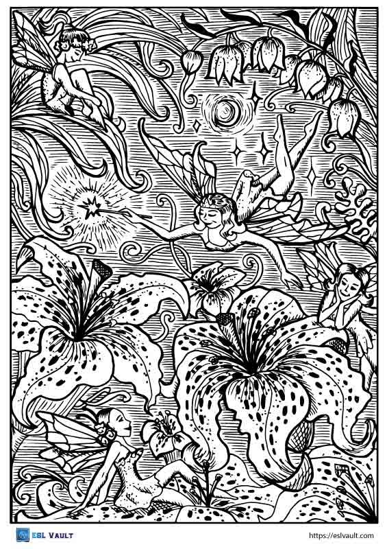 mythical creature fairy coloring page