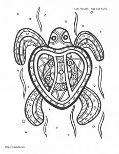 aboriginal art colouring pages - sea turtle