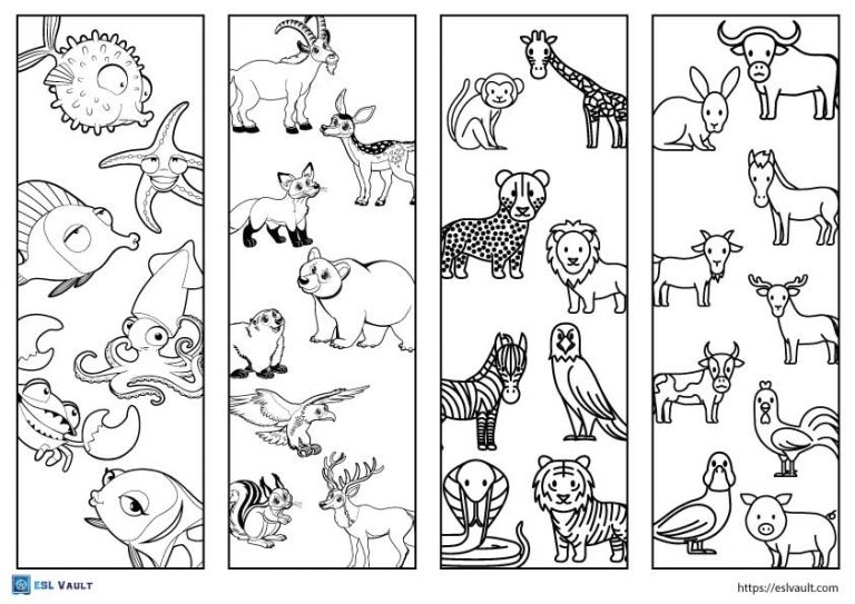 52 free printable bookmarks to color esl vault