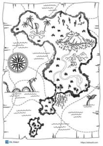 16 free treasure map coloring pages - ESL Vault