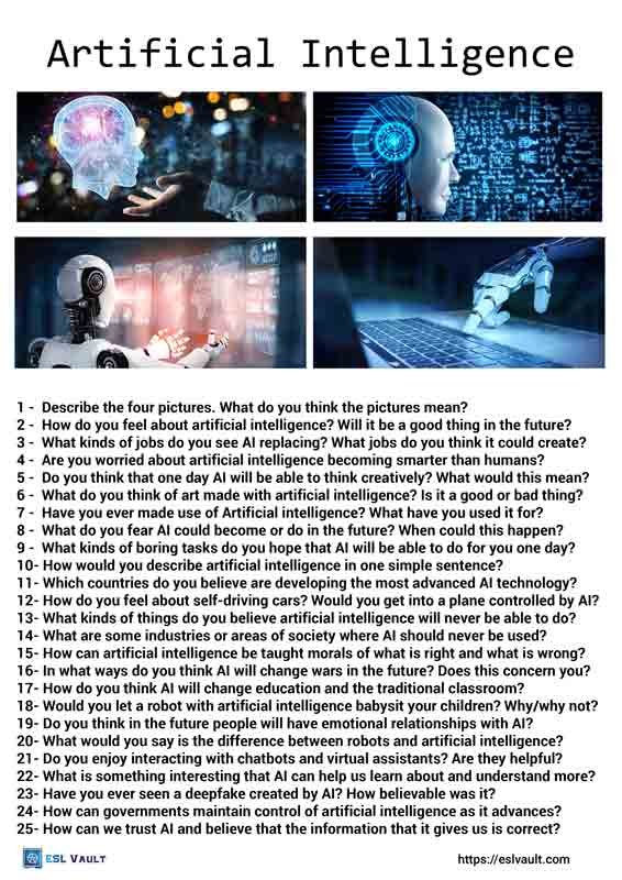 25 artificial intelligence conversation questions