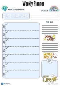free printable weekly planners for students