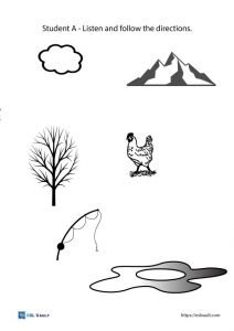 ESL prepositions drawing worksheet pair work