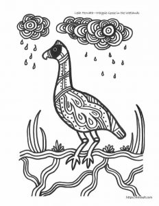 aboriginal art colouring pages - magpie goose