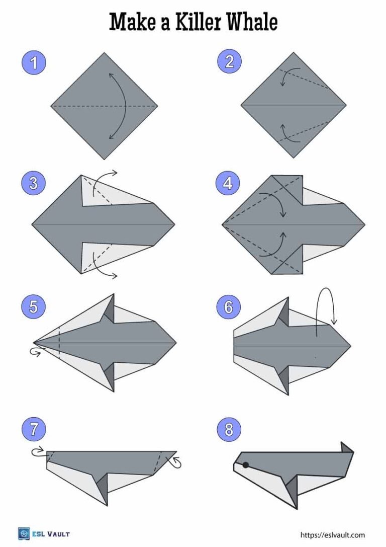 beginner easy origami animals killer whale