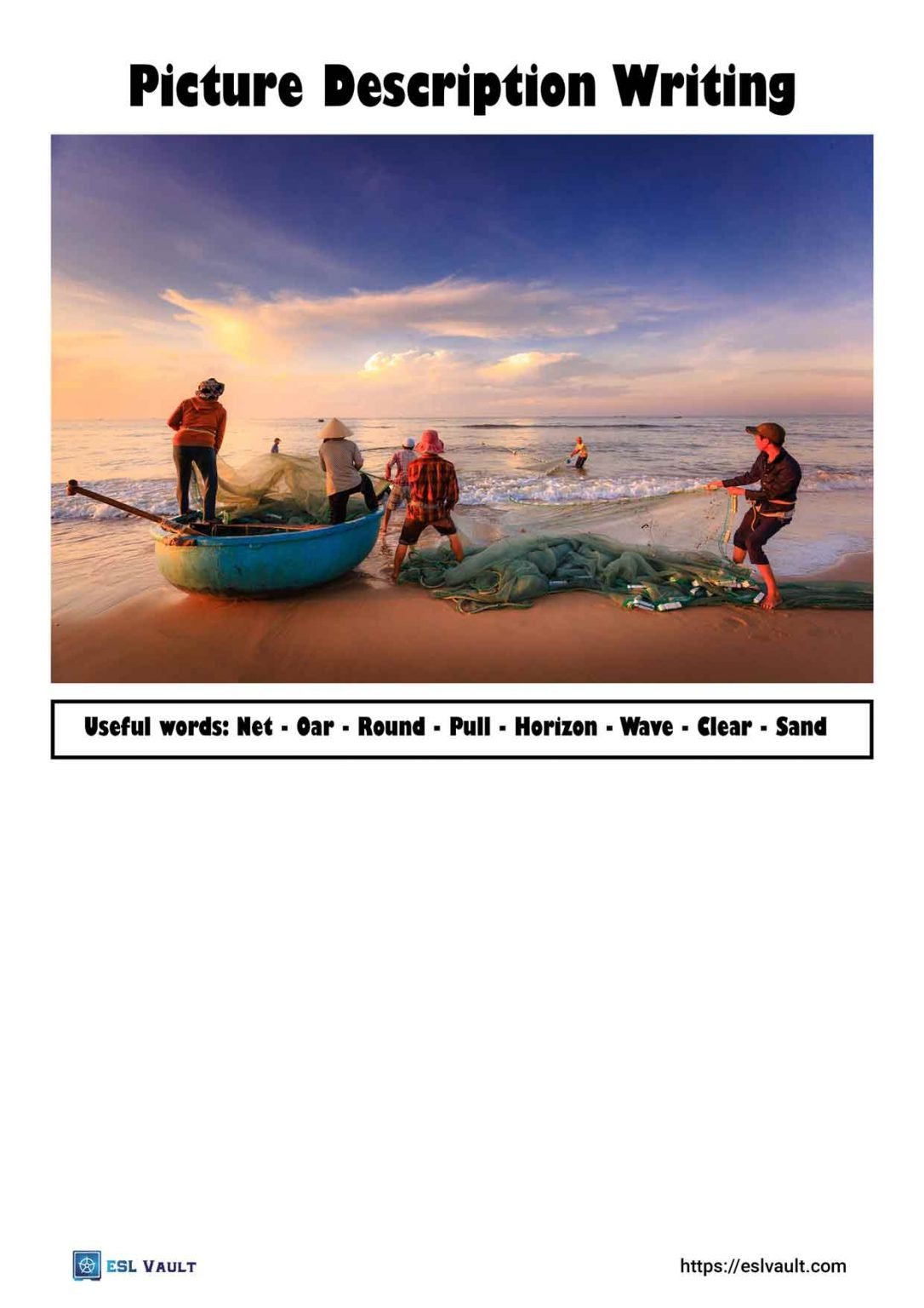 10 free picture description worksheets - ESL Vault