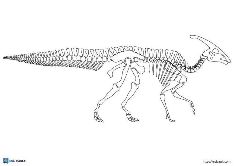printable dinosaur skeleton parasaurus