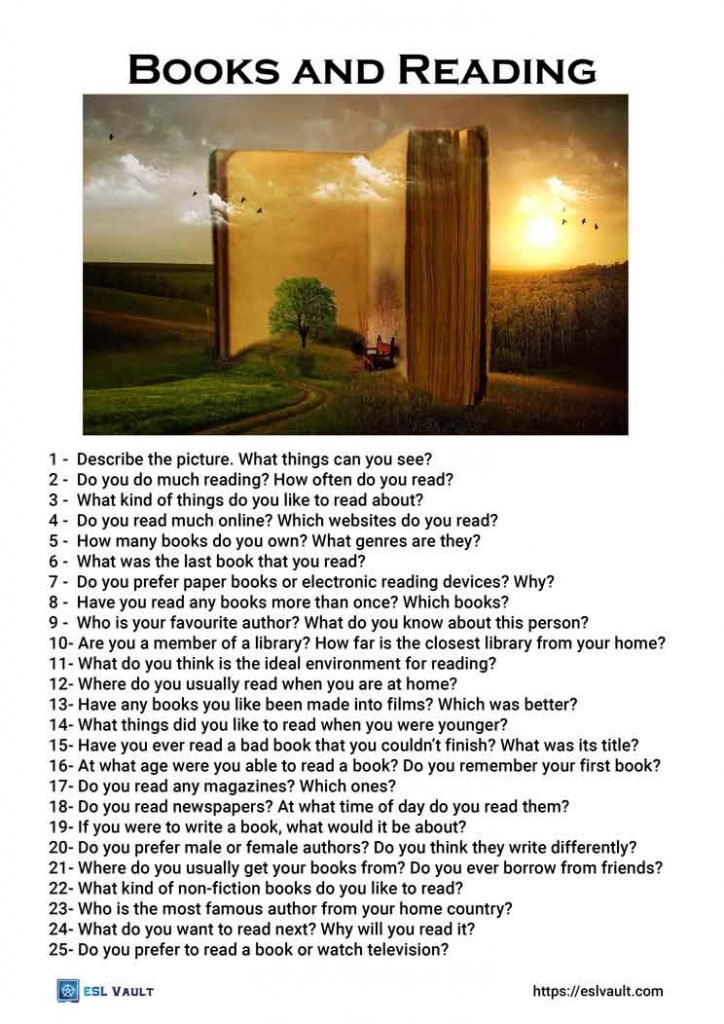 books and reading conversation questions