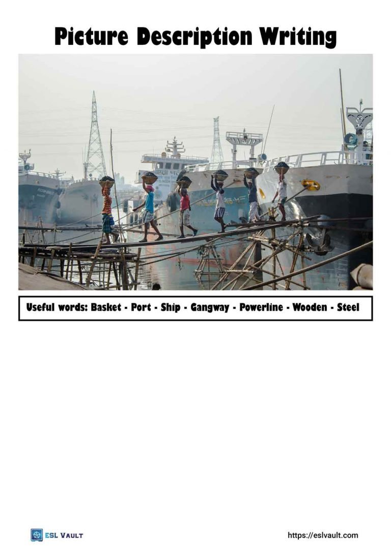 ESL picture description English worksheets 6