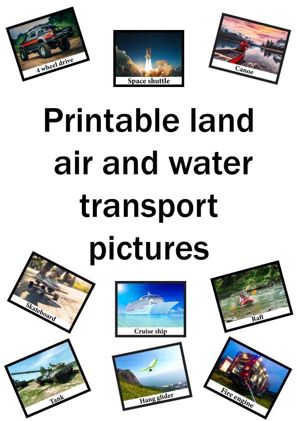printable land air and water transport pictures