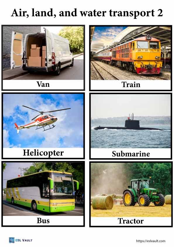 free printable land air and water transport pictures pdf 2