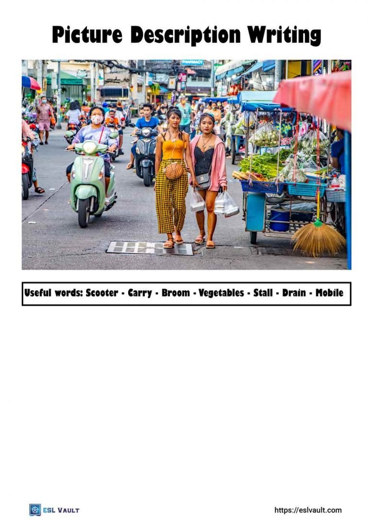 ESL writing picture description worksheets 4