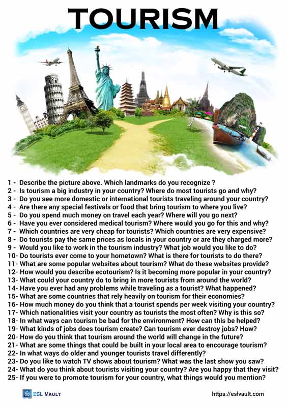 25 conversation questions about tourism
