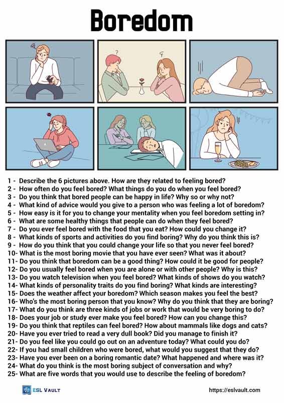 25 conversation questions about boredom