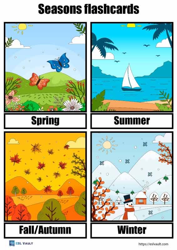 free printable seasons flashcards pdf