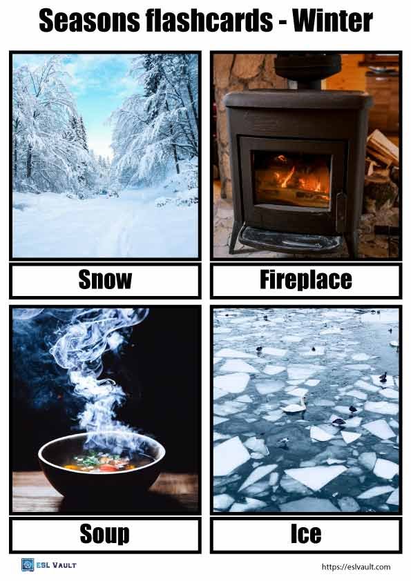 free seasons flashcards pdf winter