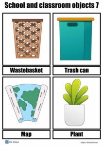 36 Free school objects flashcards (PDF) - ESL Vault