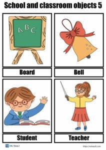 36 Free school objects flashcards (PDF) - ESL Vault