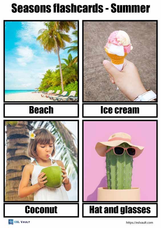 seasons flashcards summer