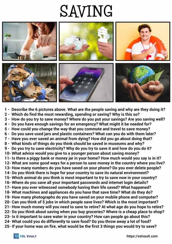 25 conversation questions about saving