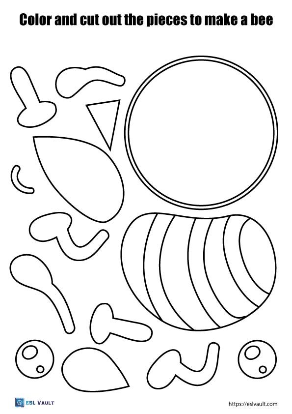 paper bee craft template 2