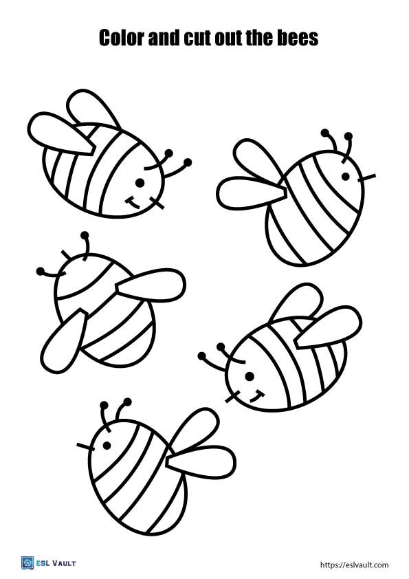 paper honey bee craft template