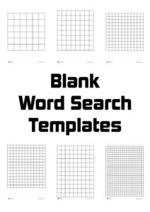 blank word search templates cover