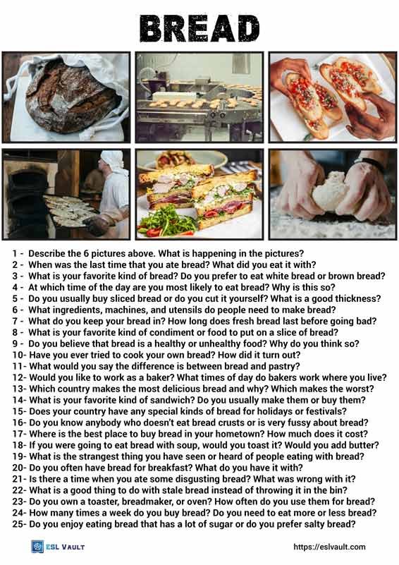 25 conversation questions about bread