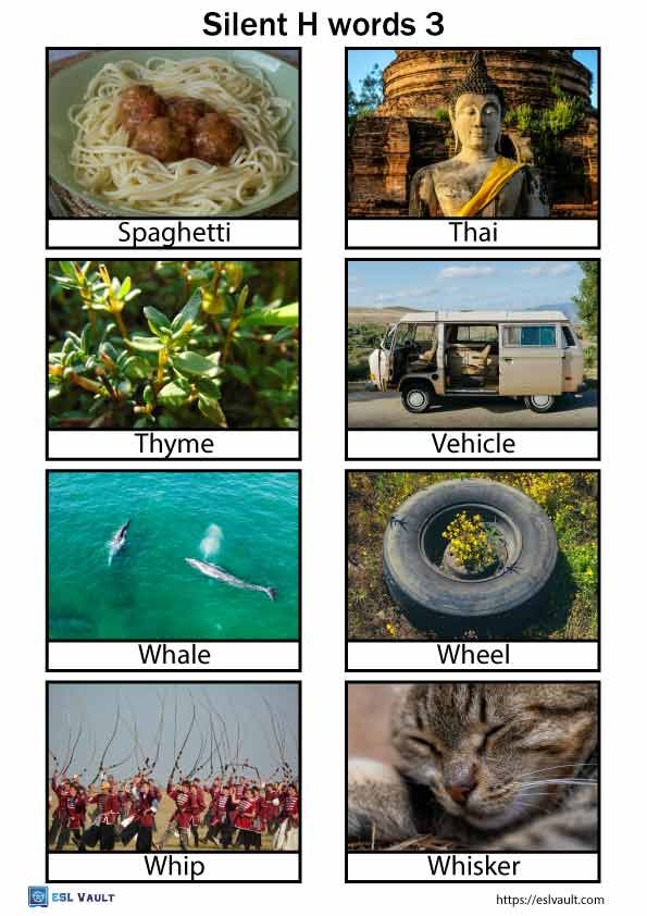 silent h words pictures 3