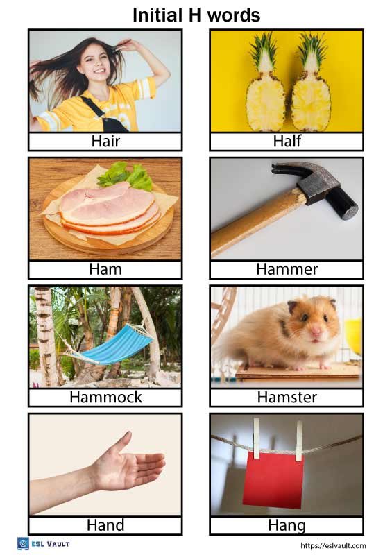 initial h words pictures