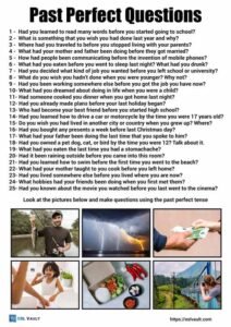 25 past perfect questions