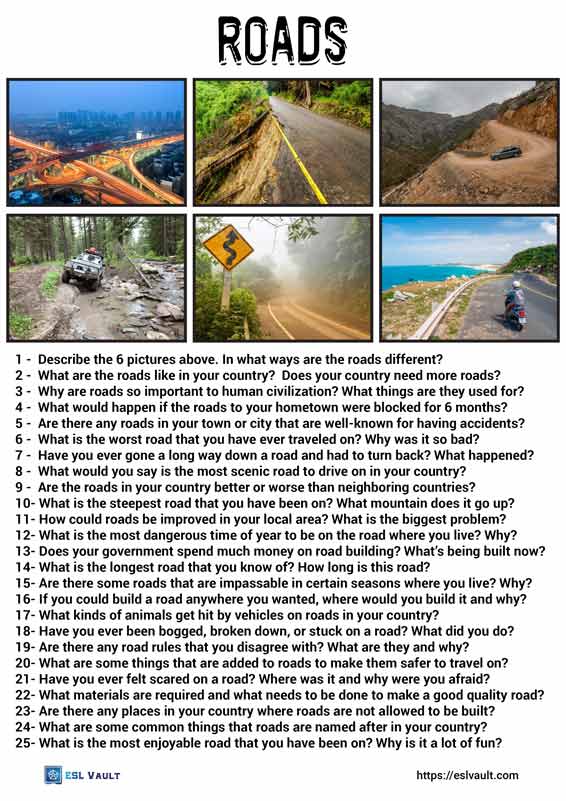 25 questions about roads