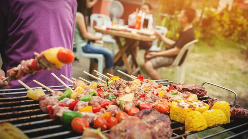 a barbecue at a party