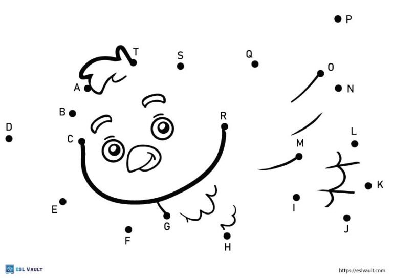 alphabet dot to dot bird