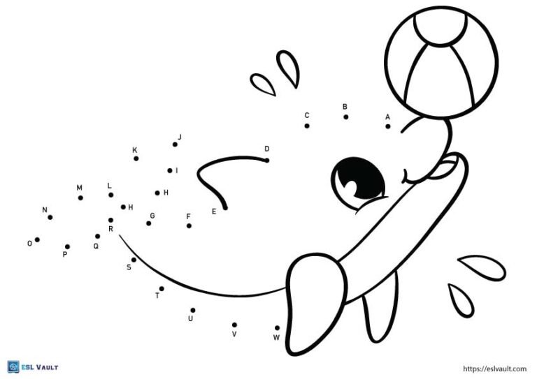 alphabet dot to dot dolphin