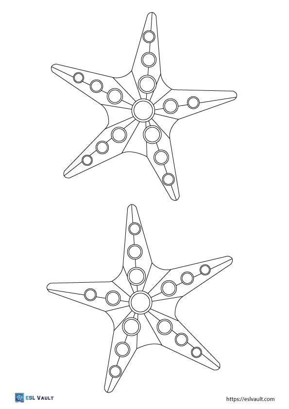 printable outline starfish template