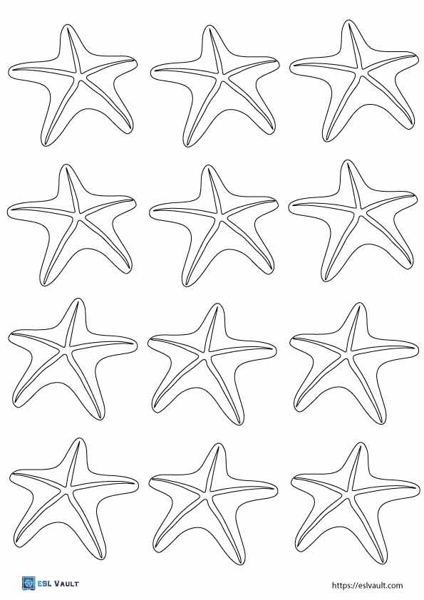 small starfish template printable