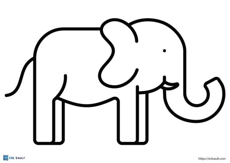 cute elephant outline