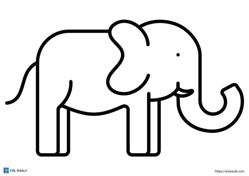 Elephant Basic Free printable elephant outlines (16 PDFs) - ESL Vault