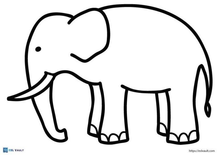 elephant outline drawing