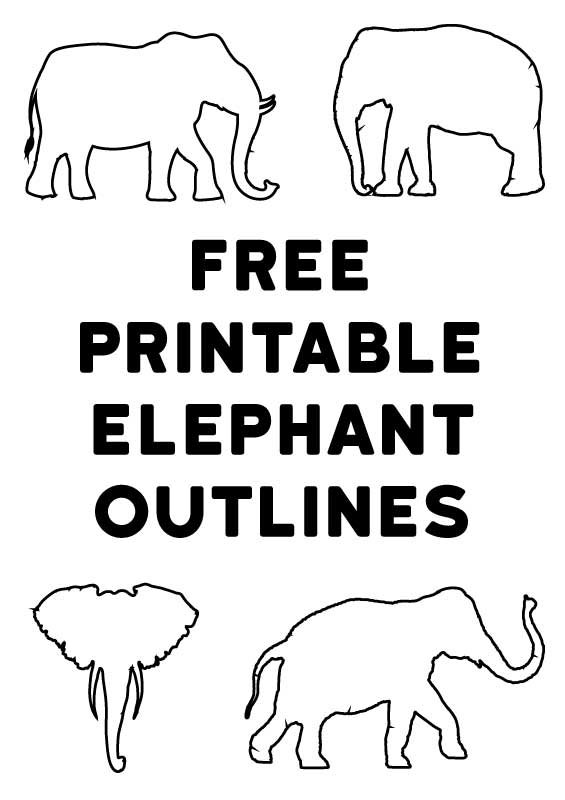 free printable elephant outlines