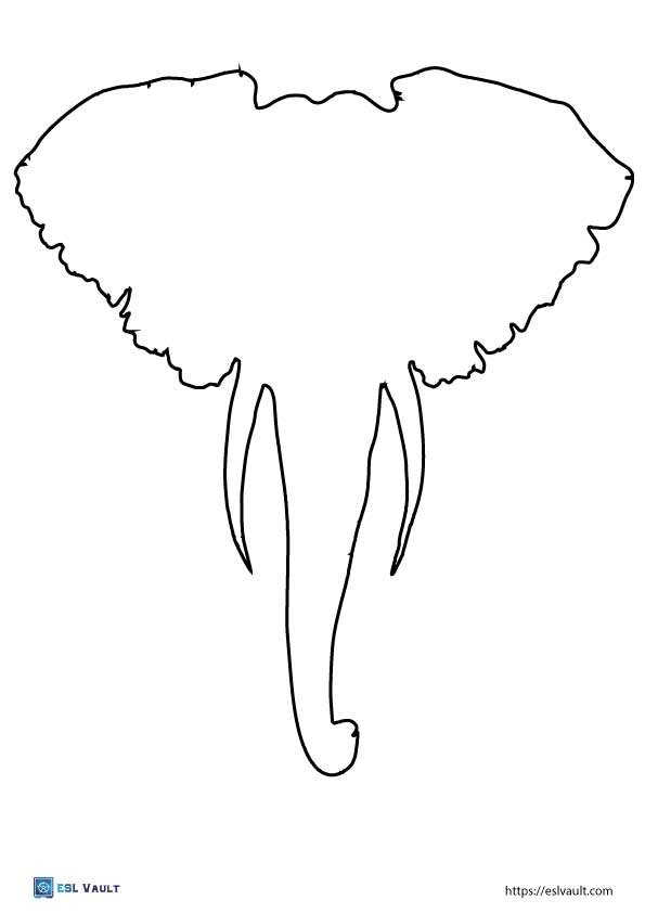head of elephant outline